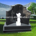 European Style shanxi black granite tombstone